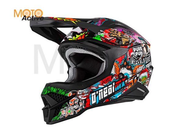 Шлем кроссовый O'NEAL 3Series Crank 2.0, красный/зеленый